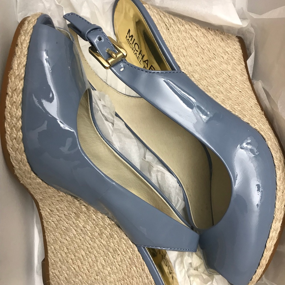 Michael Kors light blue wedges